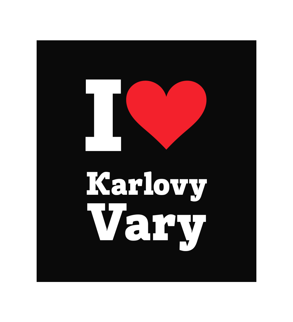Zástěra černá nápis - Karlovy Vary