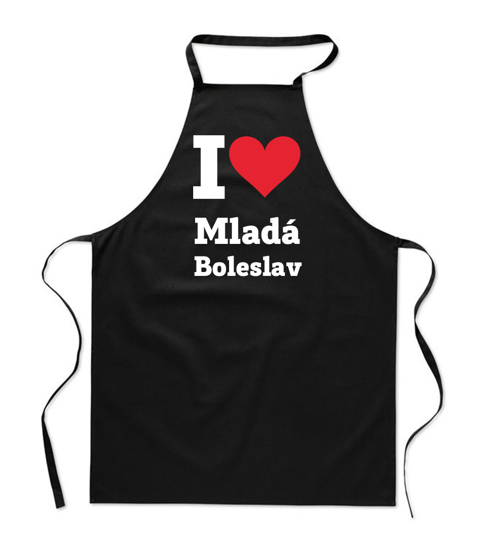Zástěra černá nápis - Mladá Boleslav