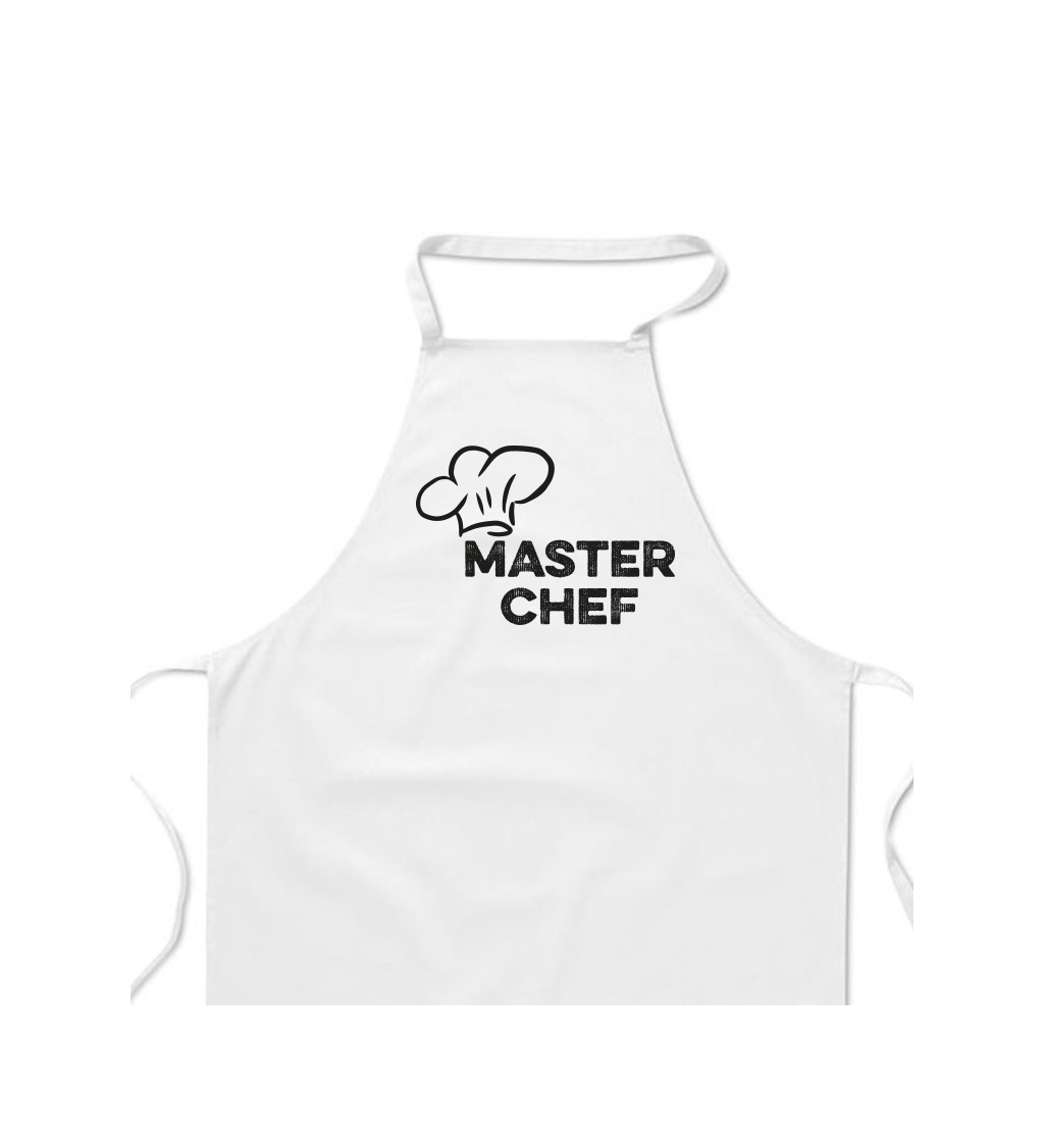 Zástěra bílá nápis - Master chef