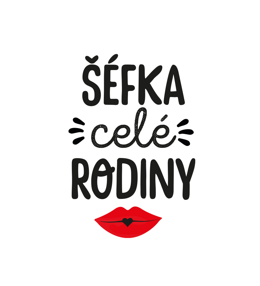 Zástěra bílá nápis - Šéfka celé rodiny