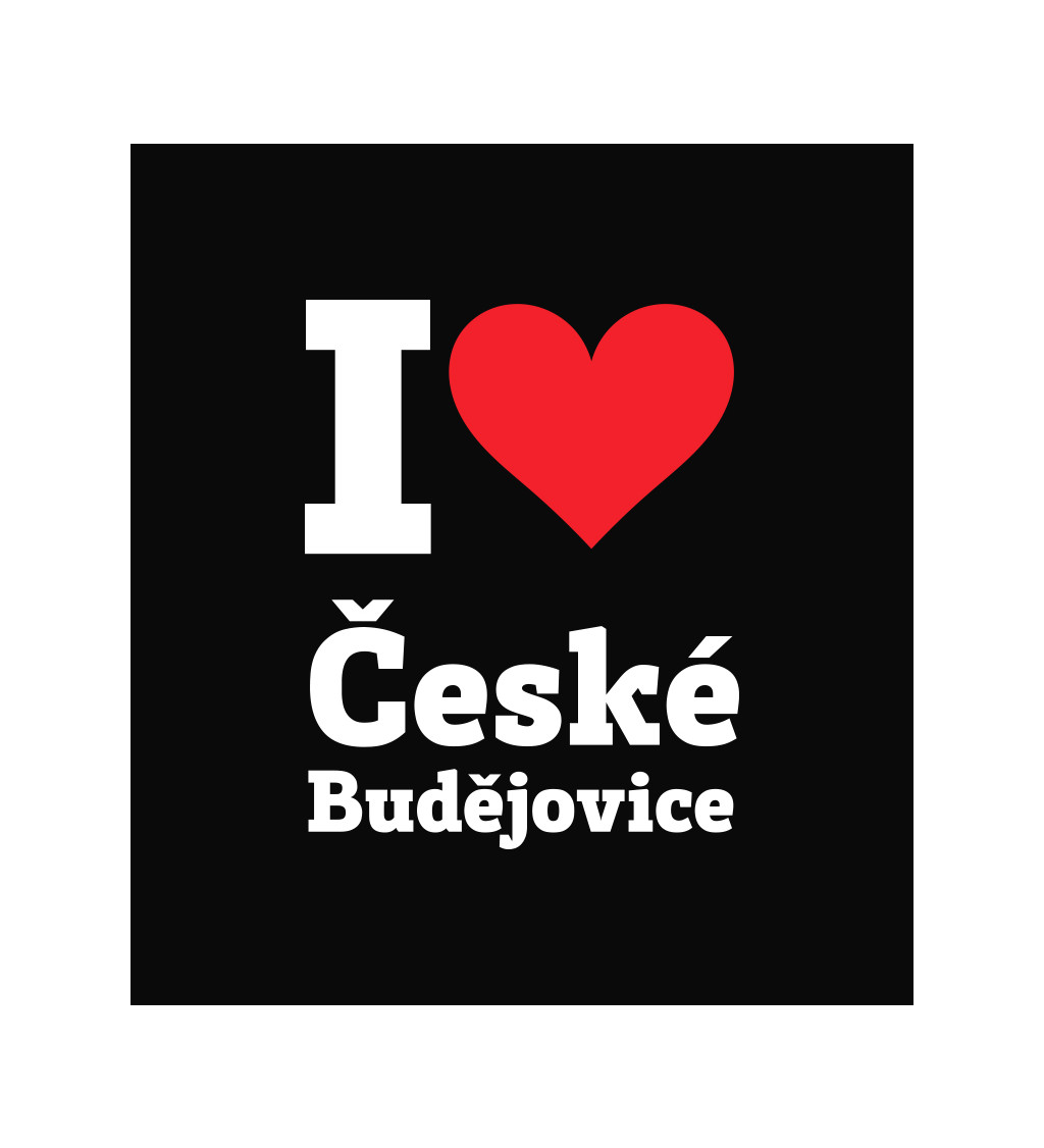 Zástěra černá nápis - České Budějovice