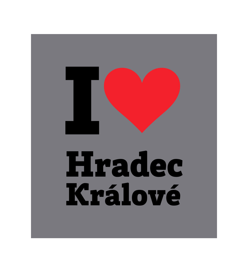 Zástěra šedá nápis - Hradec Králové