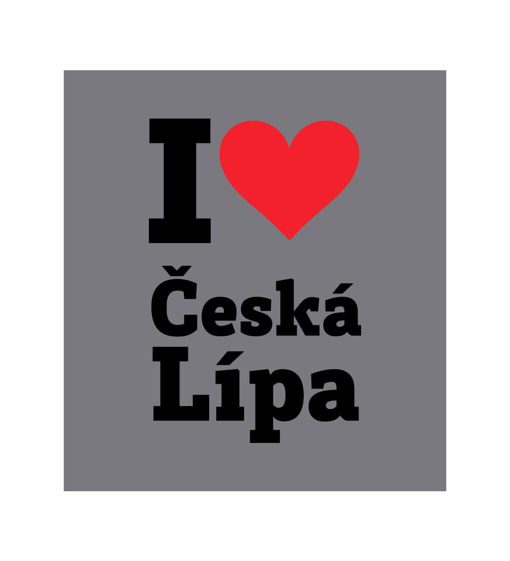 Zástěra šedá nápis - Česká Lípa