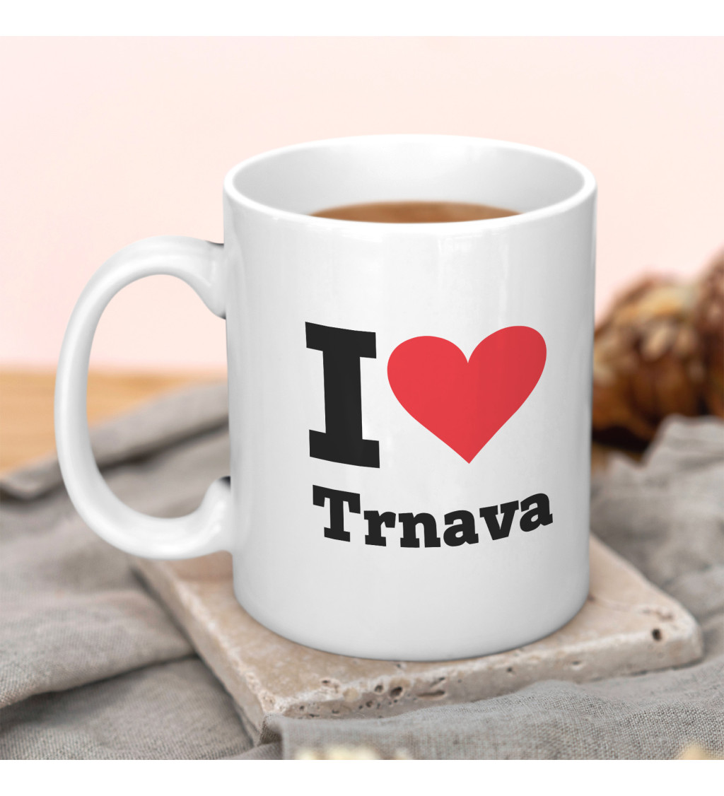 Hrnek s motivem I love Trnava