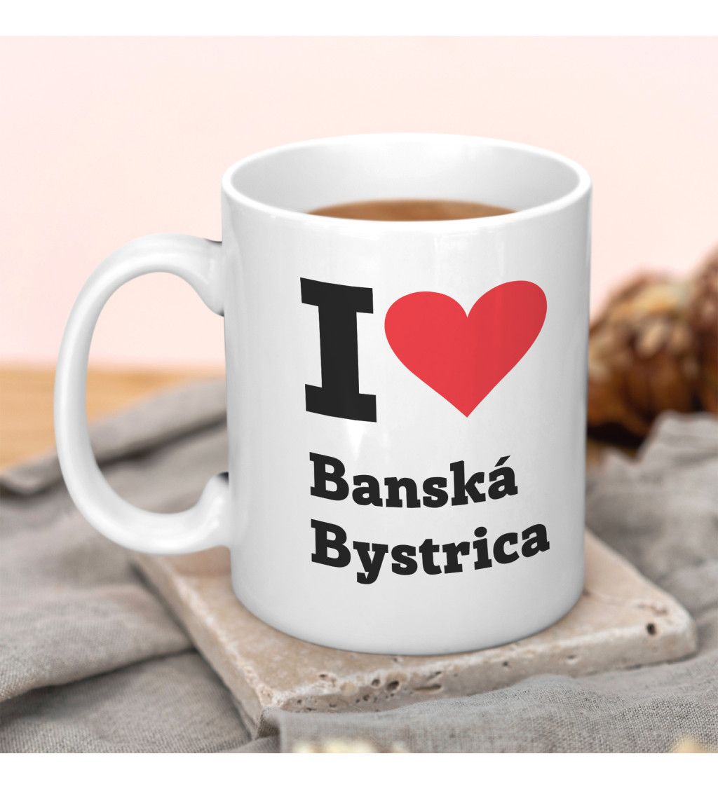 Hrnek s motivem I love Banská Bystrica