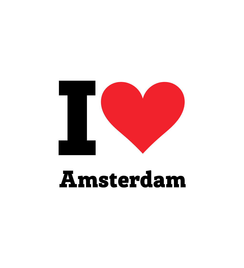 Pánské bílé triko - I love Amsterdam