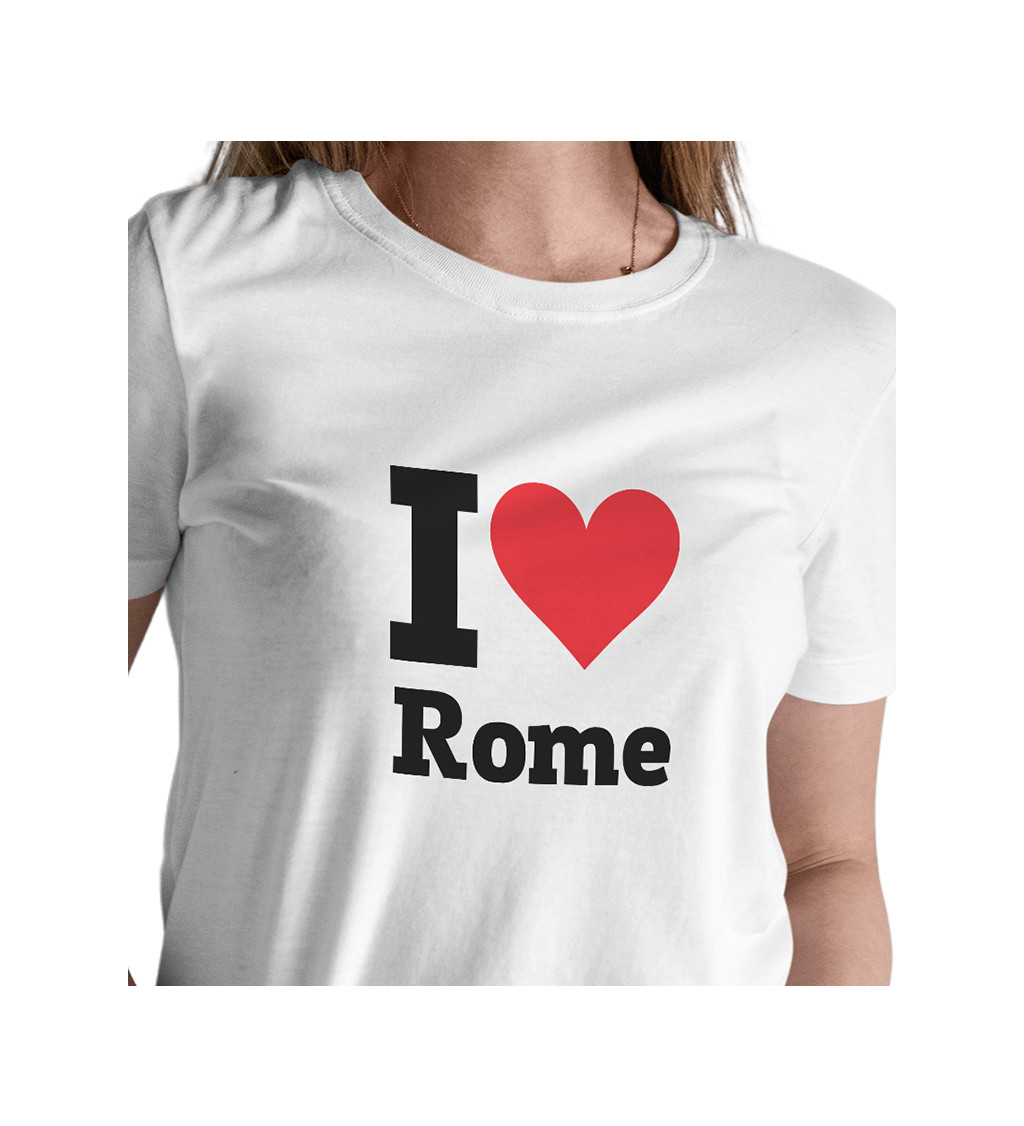 Dámské bílé triko I love Rome