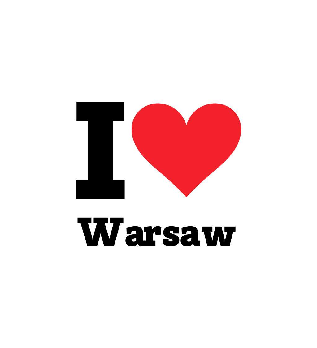 Dámské bílé triko I love Warsaw