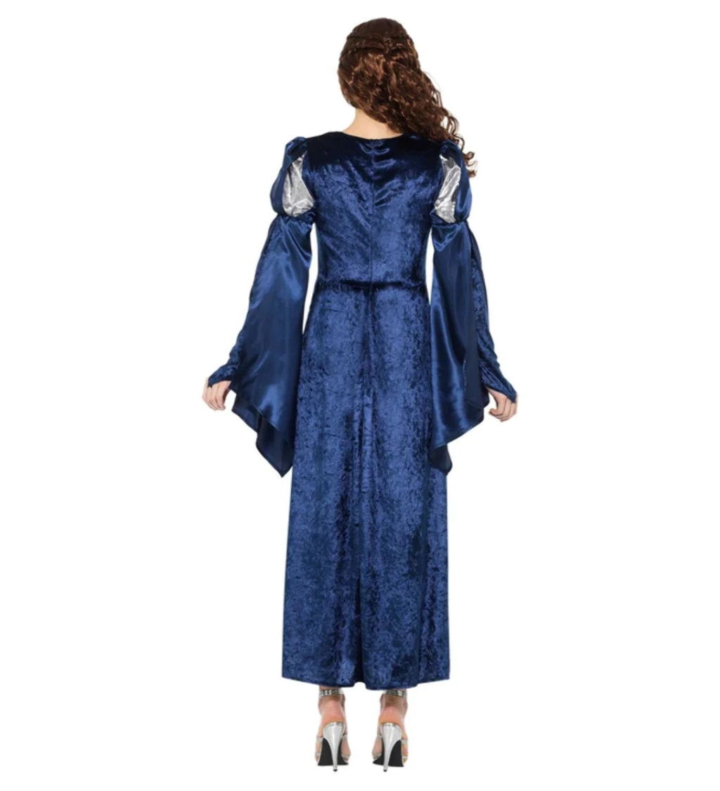 Dámský středověký modrý kostým