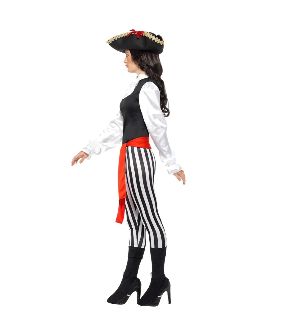 Dámský kostým Pirátka v pruhovaných legínách