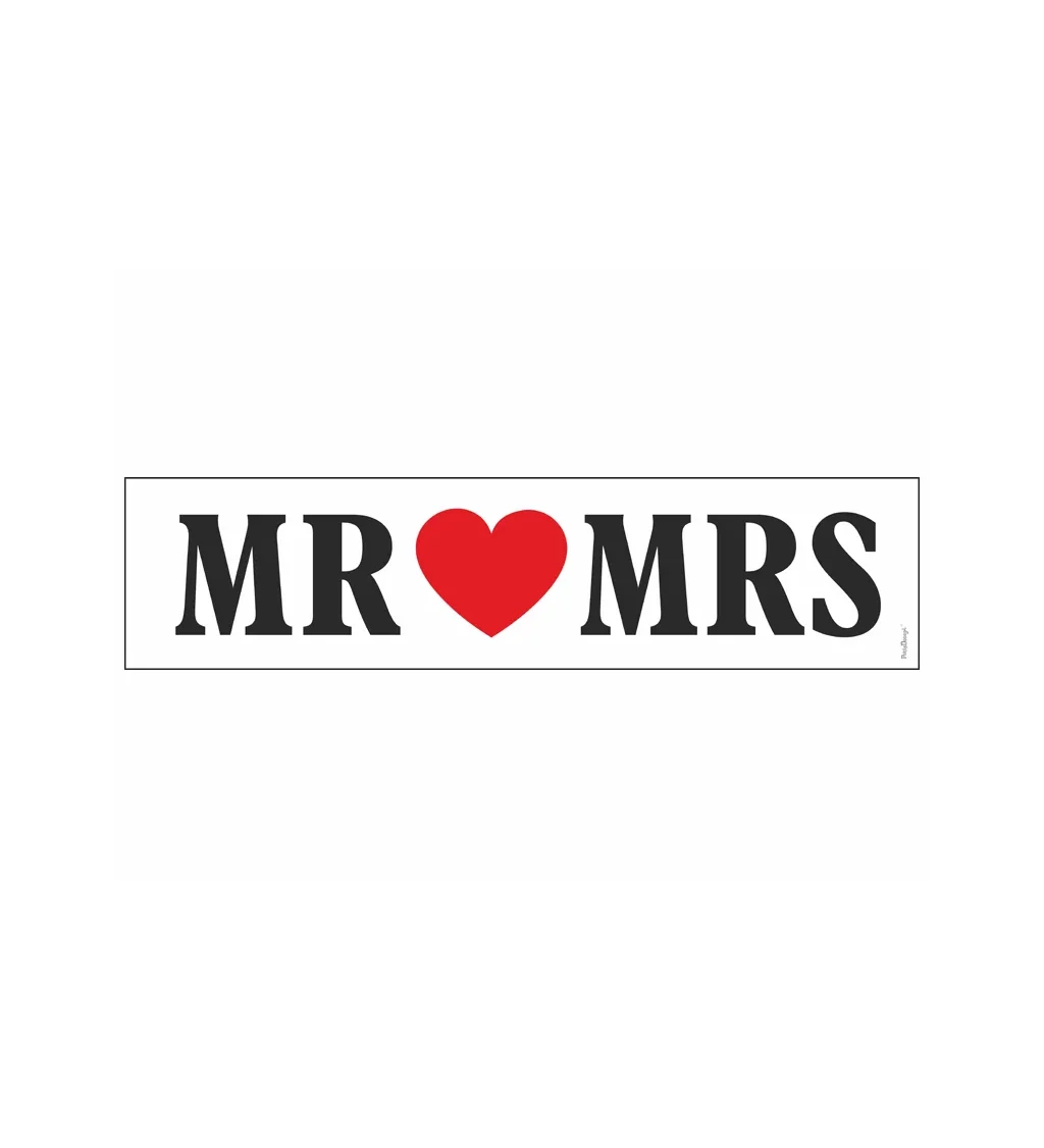 Svatební cedulka - Mr and Mrs