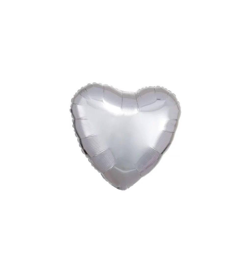 Velké stříbrné srdce balónek