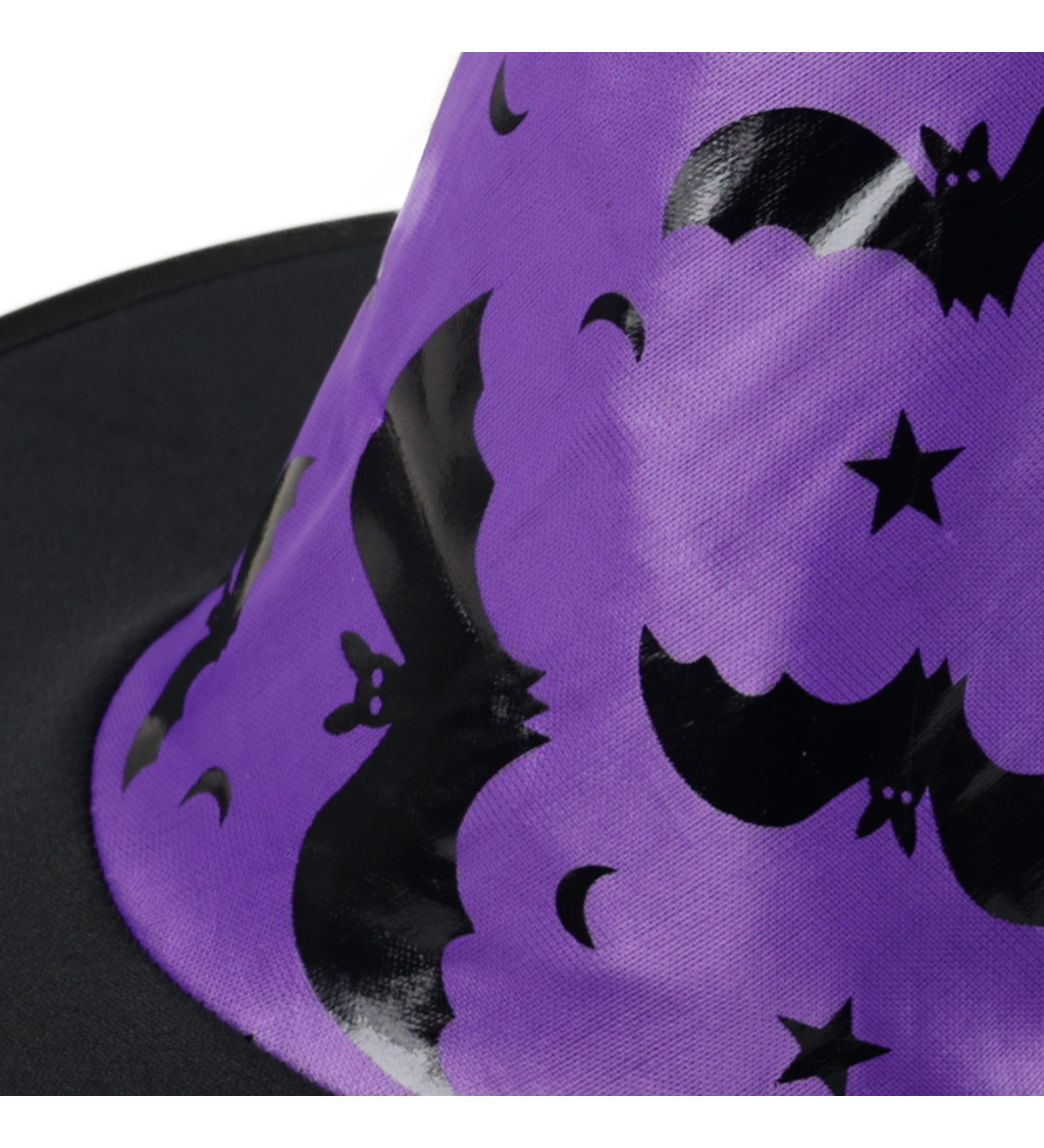 Dětský fialový klobouk čarodějnice