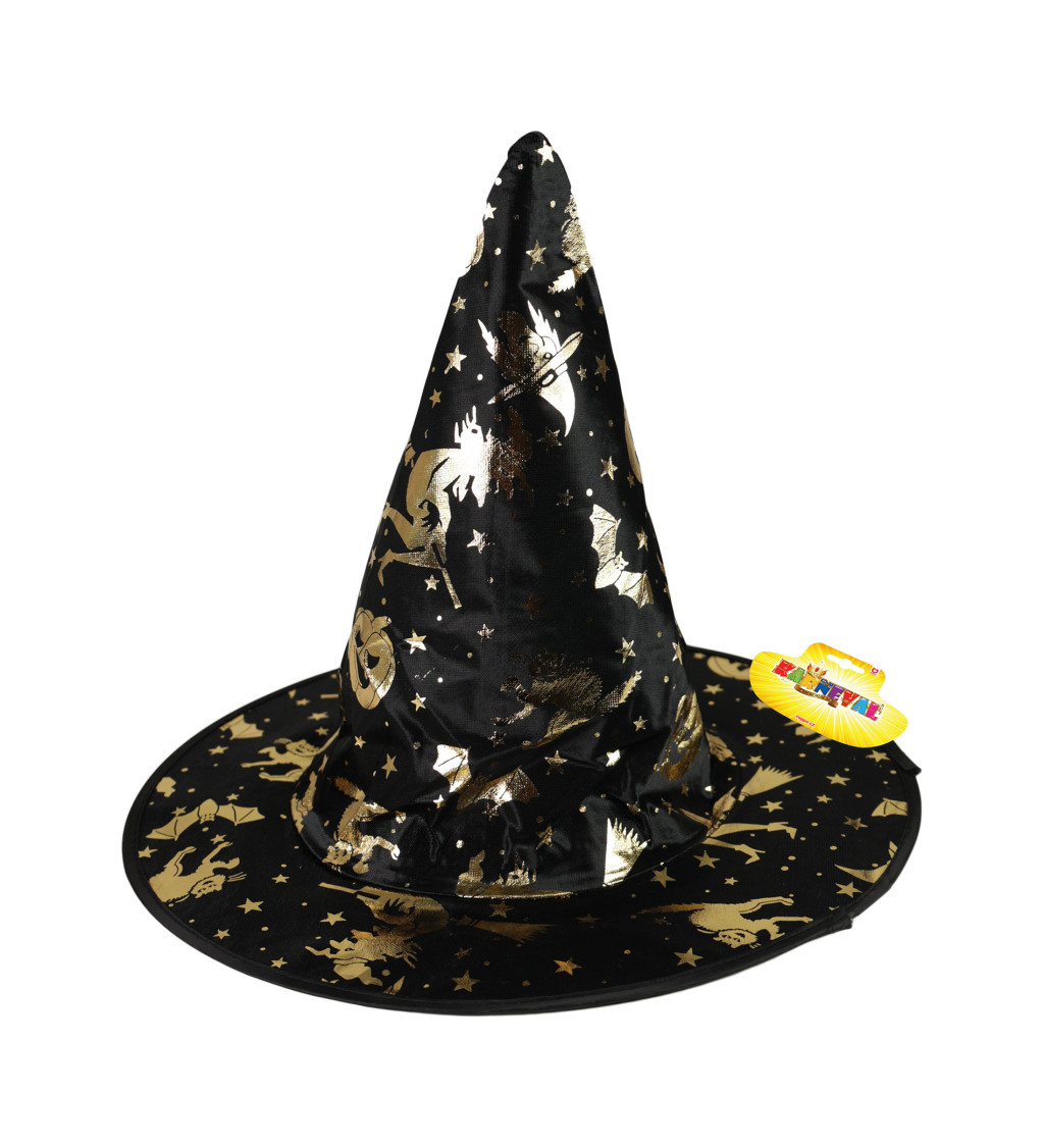 Dětský zlatý klobouk čarodějnice
