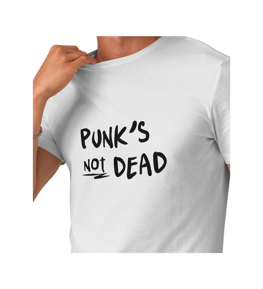 Pánské tričko bílé Punks not dead