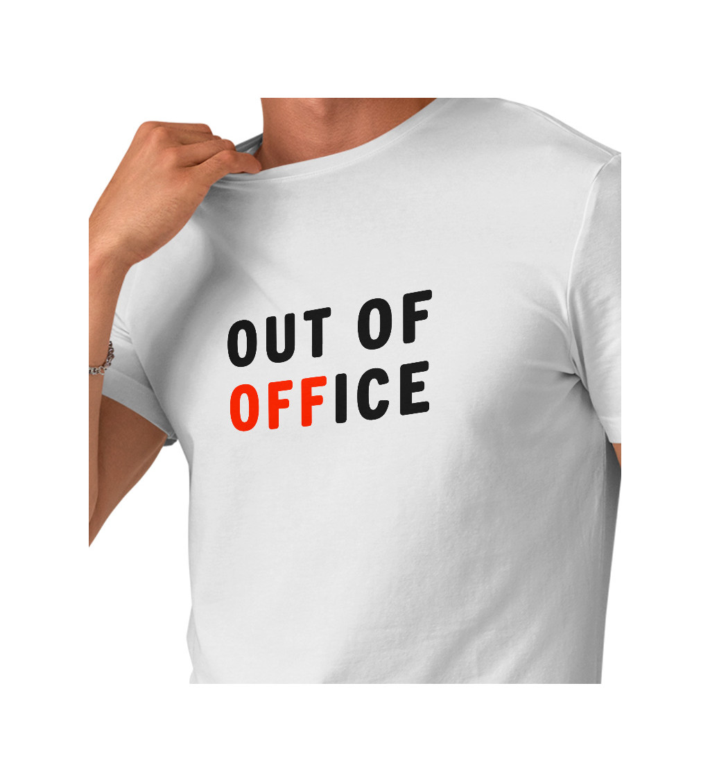 Pánské tričko bílé Out of office
