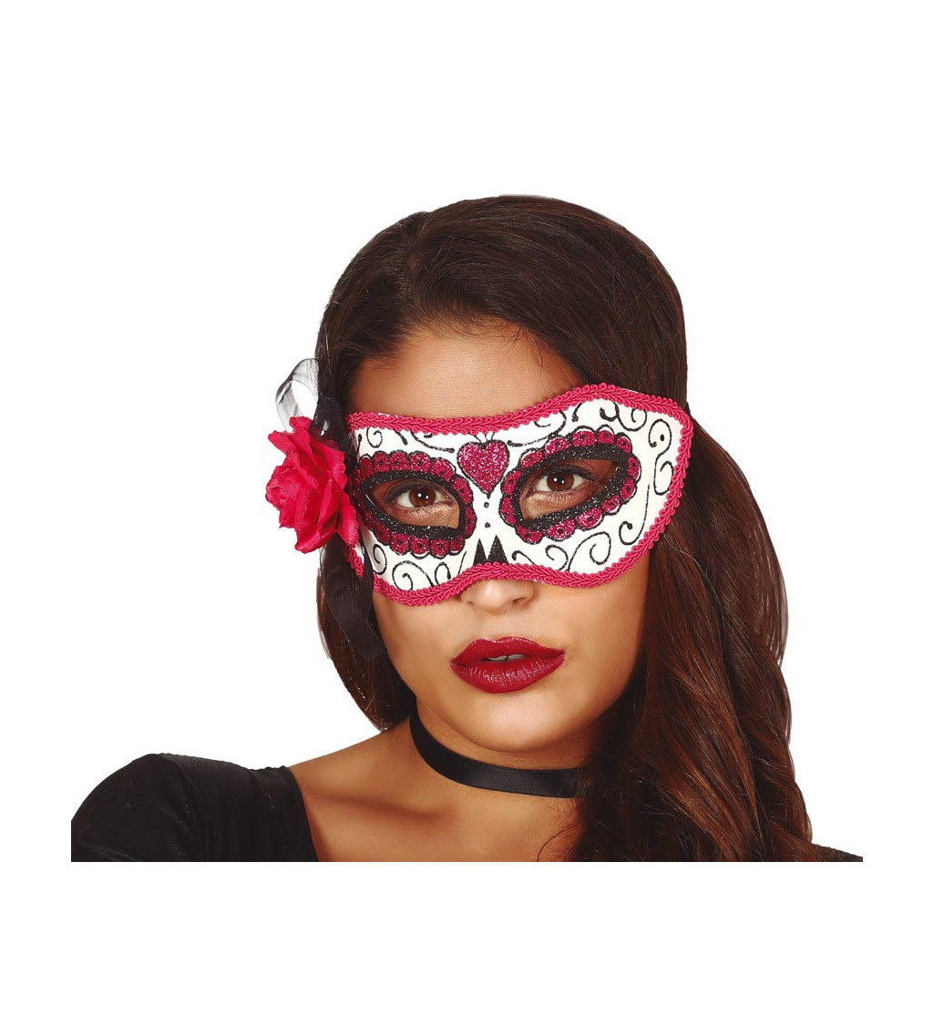 Růžová maska Dne mrtvých
