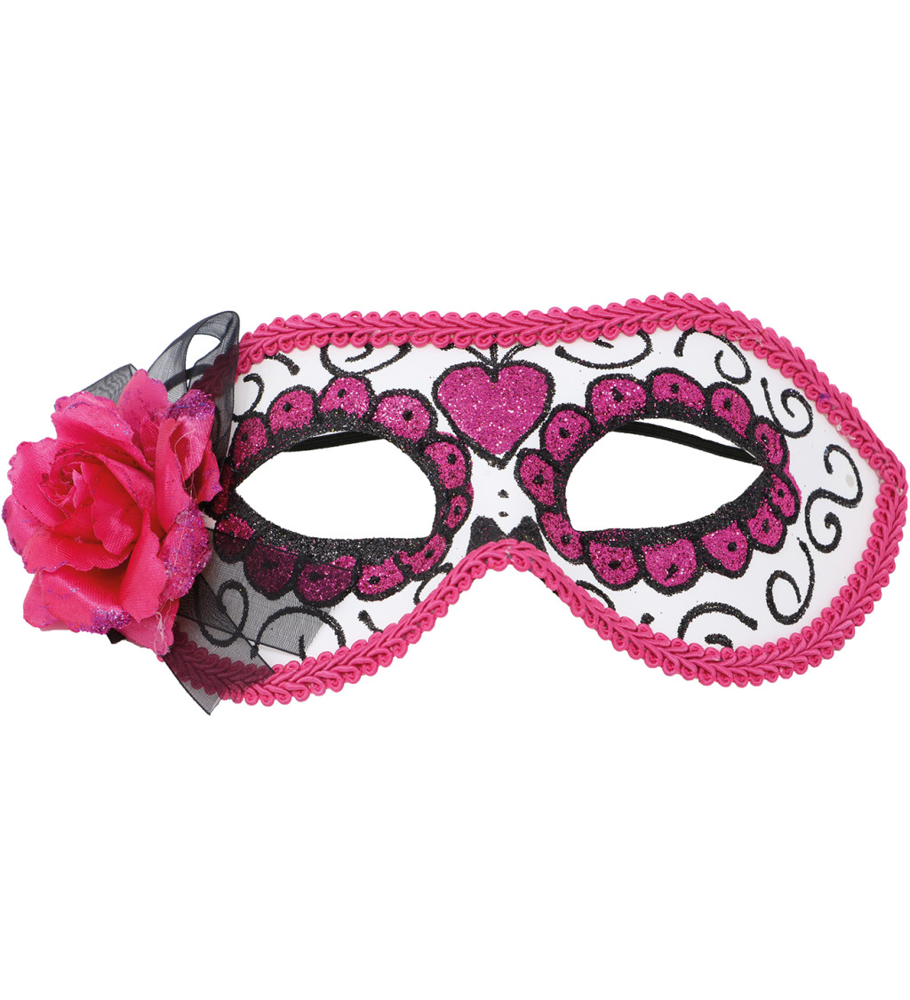 Růžová maska Dne mrtvých