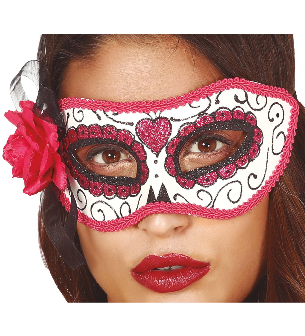 Růžová maska Dne mrtvých