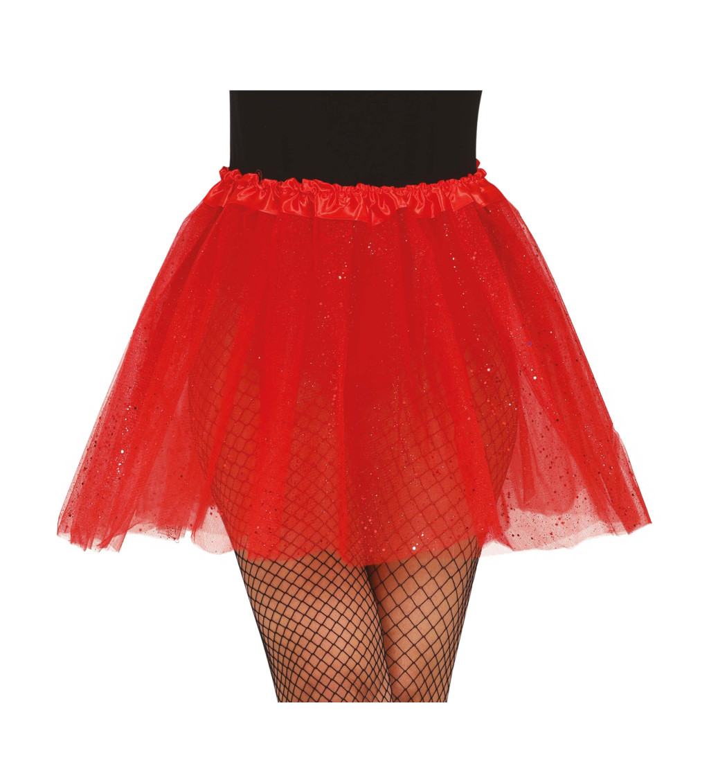 Tutu se třpytkami červená