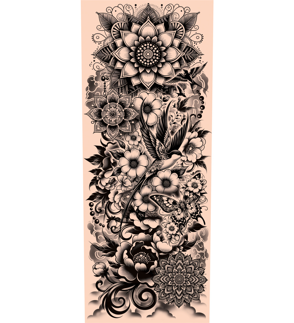 Tetování na rukáv - černobílé