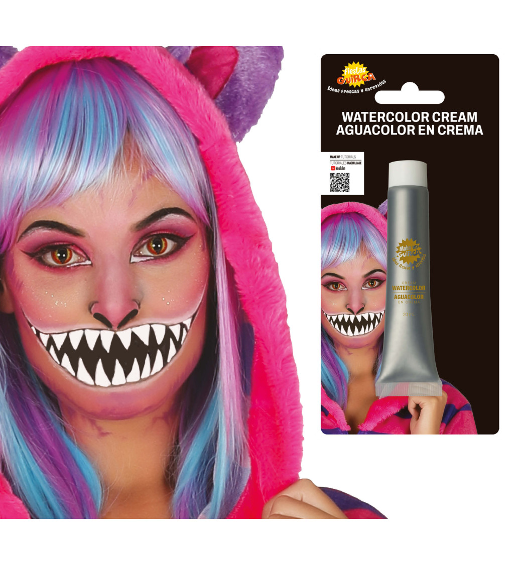 Stříbrná vodou ředitelná make-upová trubička, 20 ml