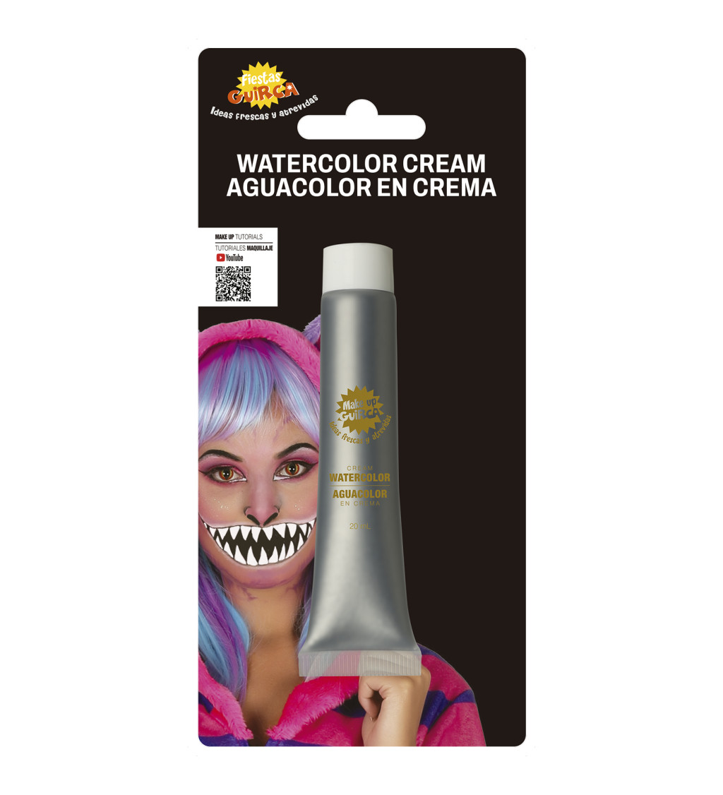 Stříbrná vodou ředitelná make-upová trubička, 20 ml