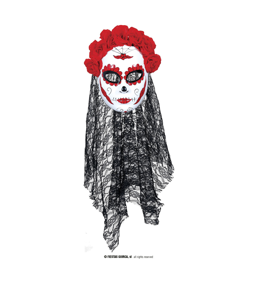 Catrina maska s vevodou - PVC