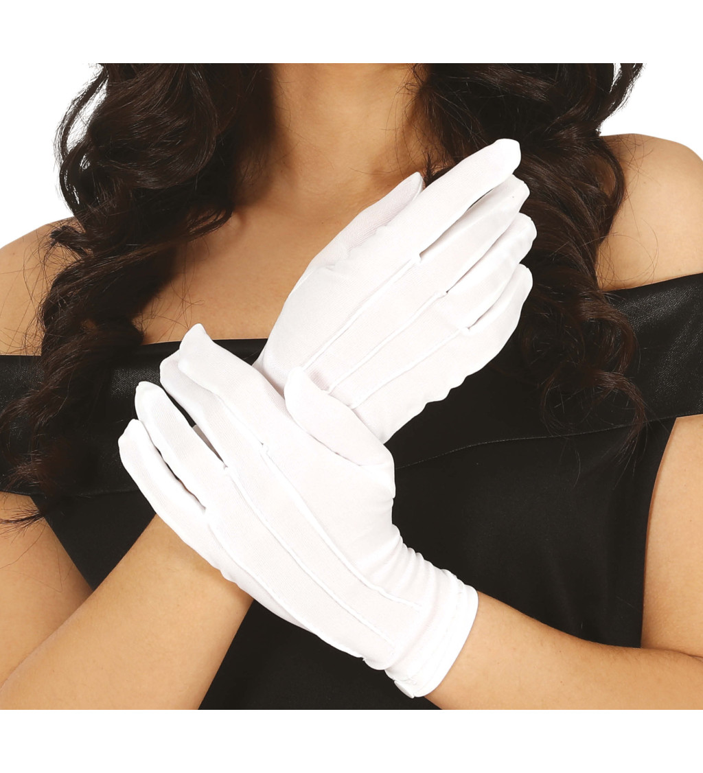 Bílé rukavičky, 24cm