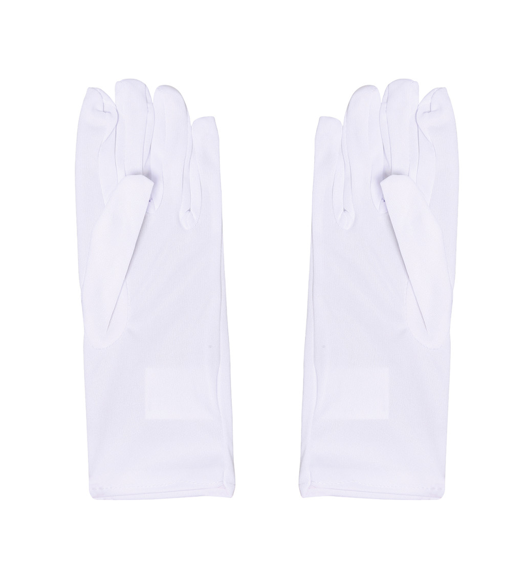 Pár bílých rukavic 23 cm