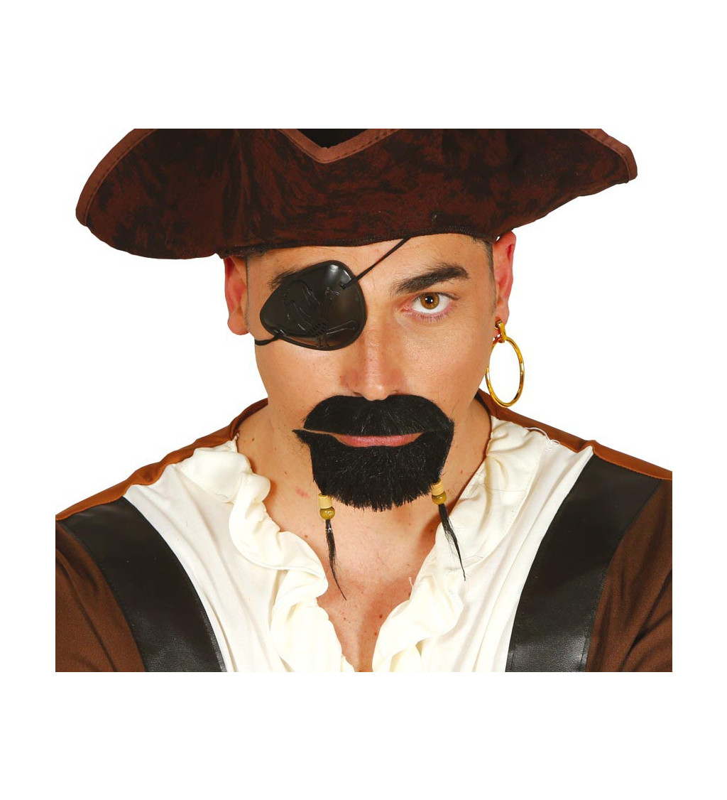 Pirátská páska na oko a náušnice