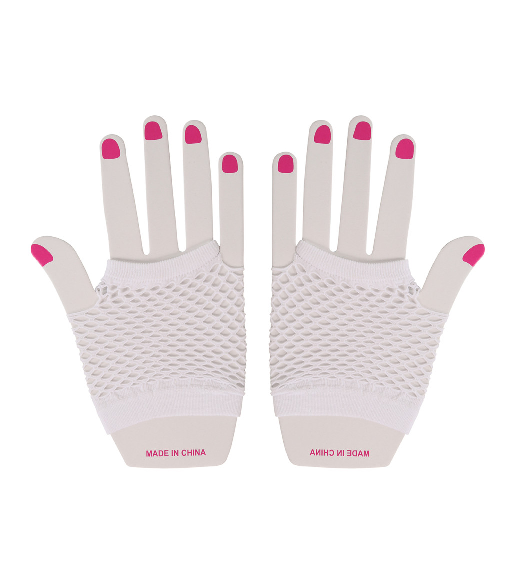 Síťované rukavice, 11 cm, bílé