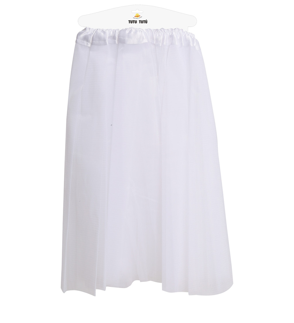 Tylová sukně bílá