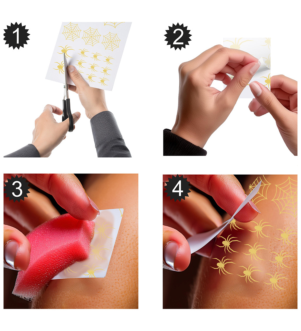 2 zlaté halloweenské tetovací archy