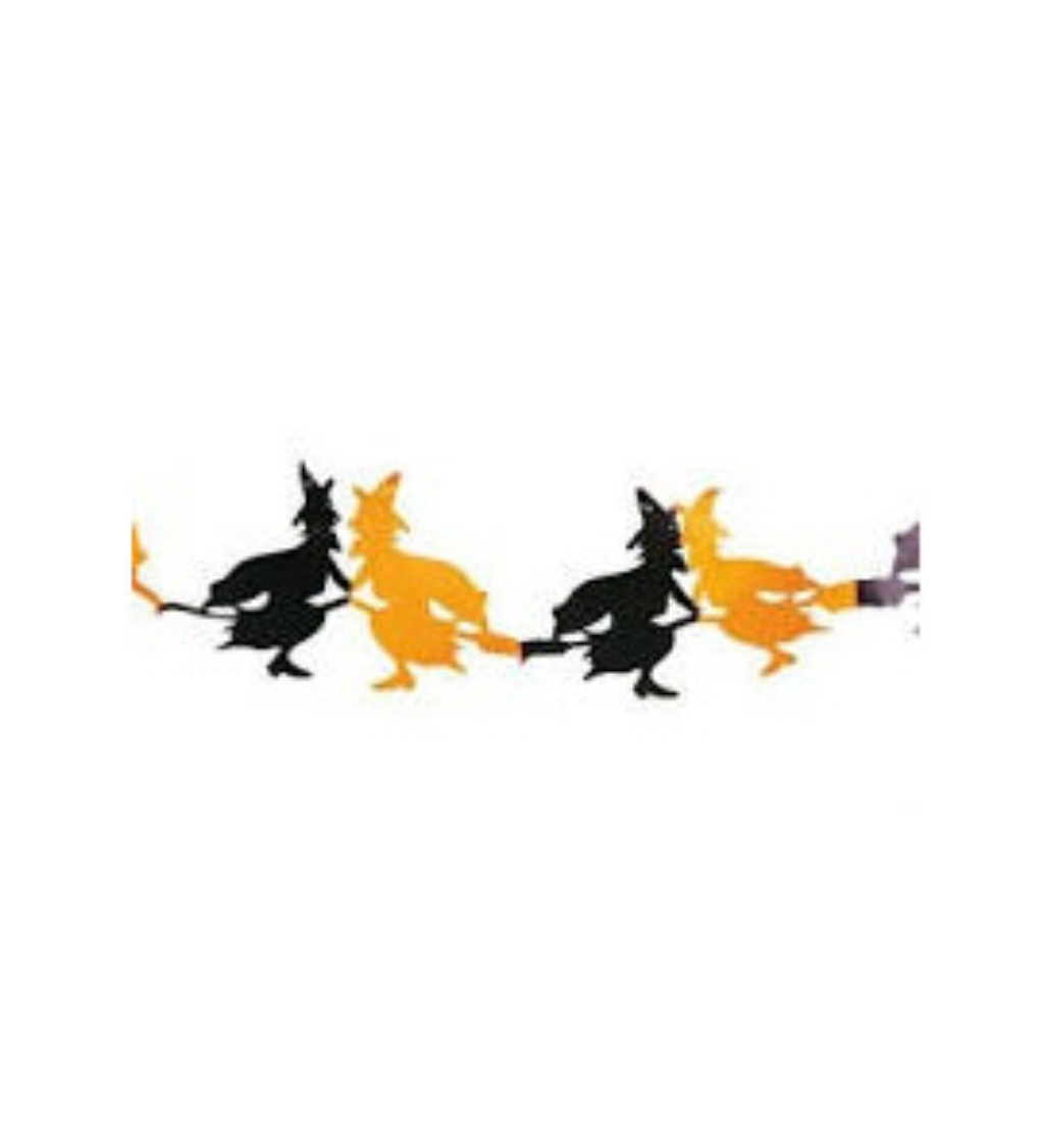 Halloweenská girlanda s čarodějnicemi