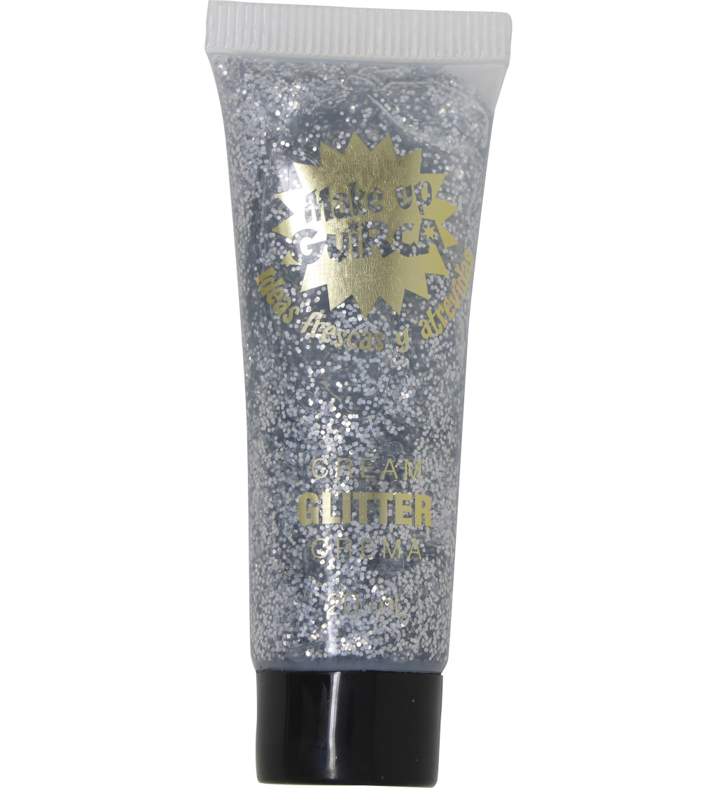 Třpytivý krémový make-up - stříbrný