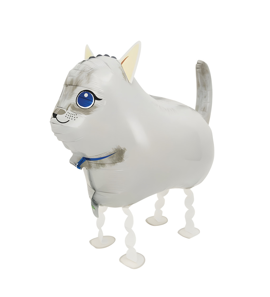 Chodící balónek bílá kočka