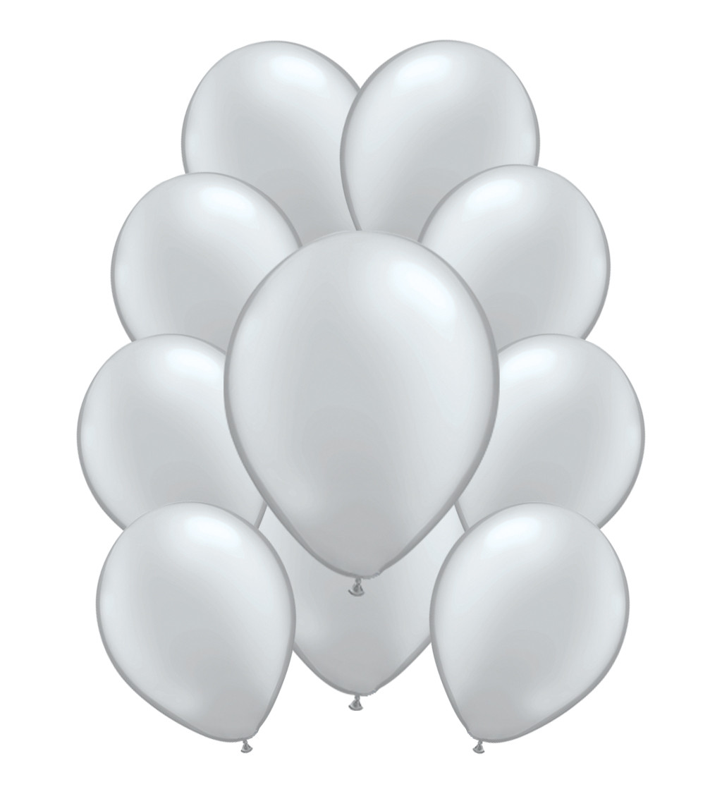 Latexové balónky metalické stříbrné