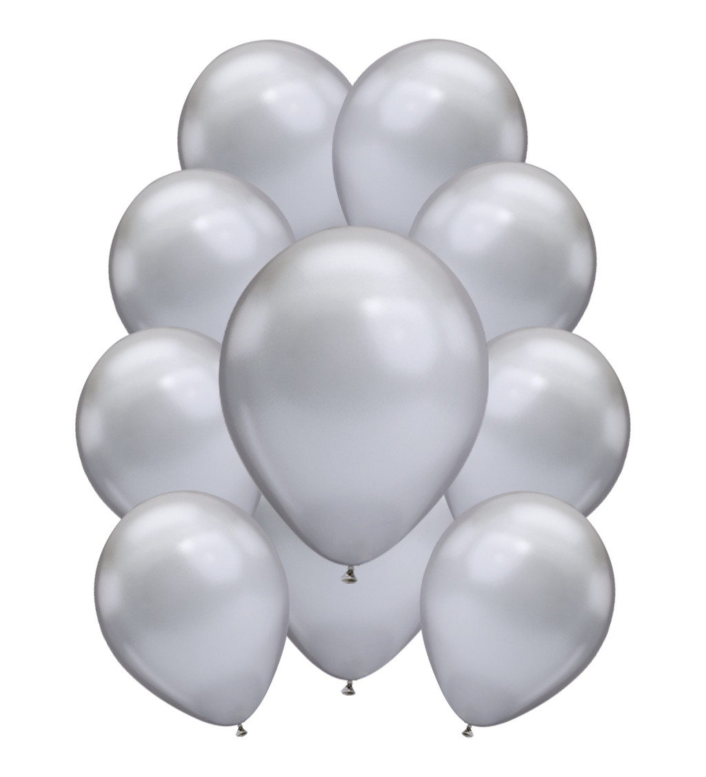 Chromové latexové balónky stříbrné