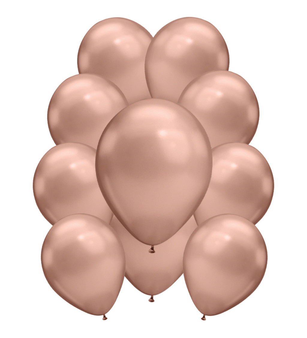 Chromové latexové balónky růžové zlato
