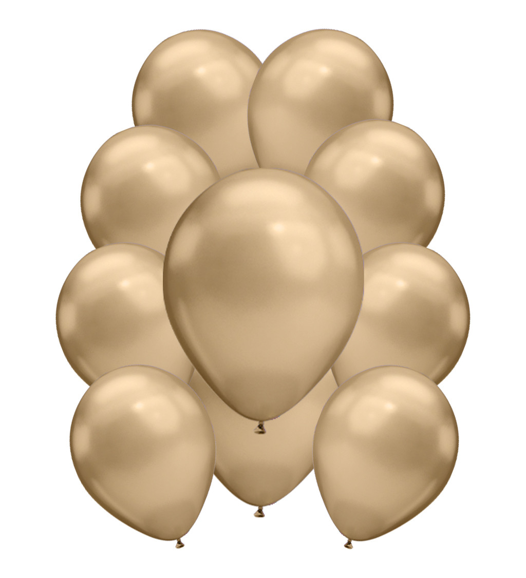 Chromové latexové balónky zlaté