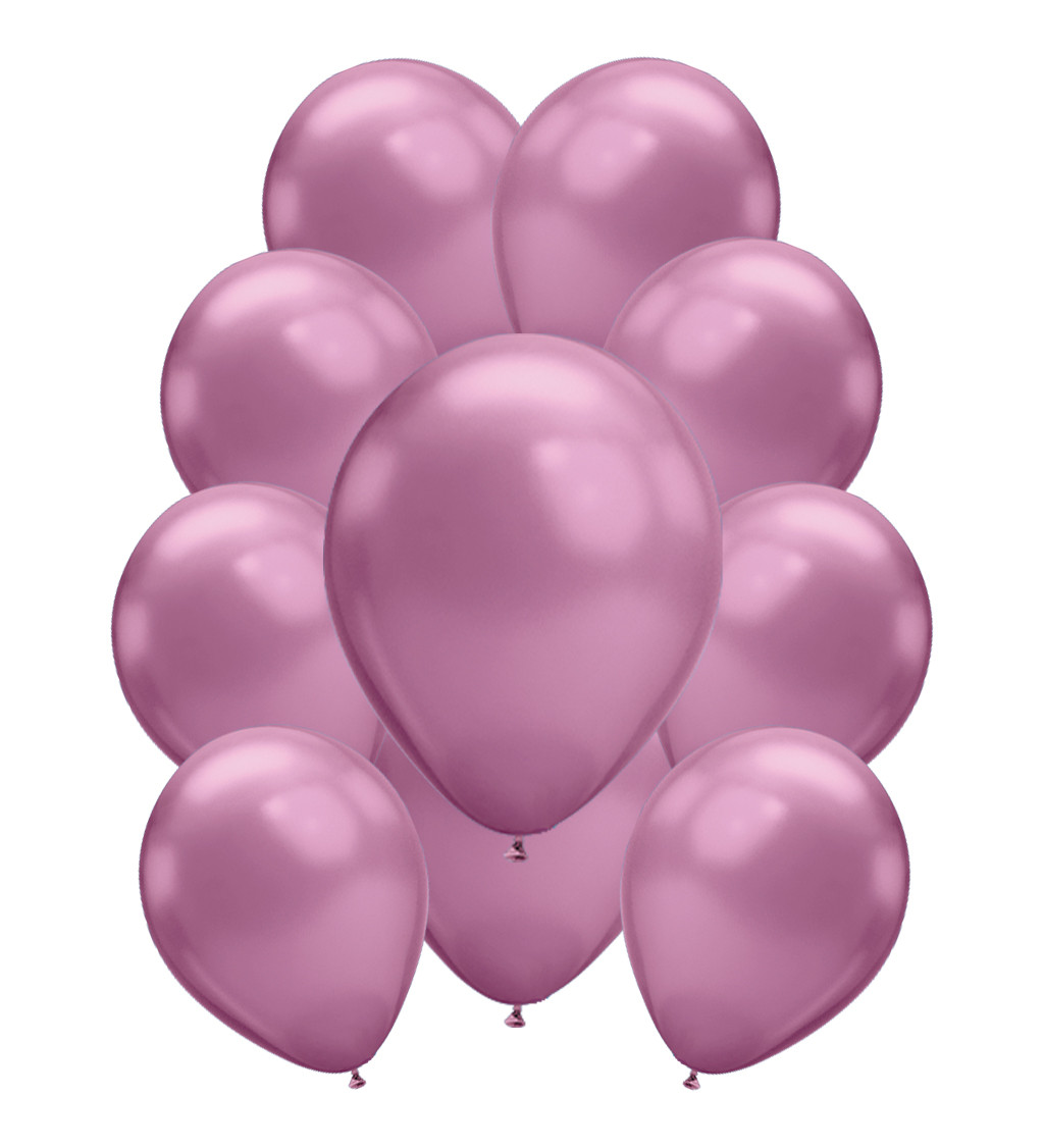 Chromové latexové balónky baby růžové