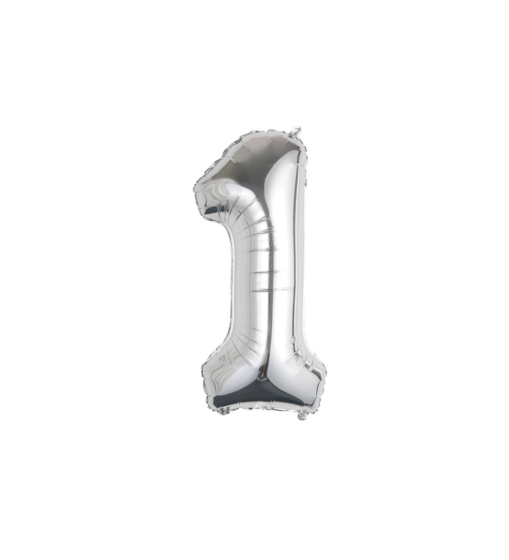 Fóliový balónek číslo 1 stříbrné