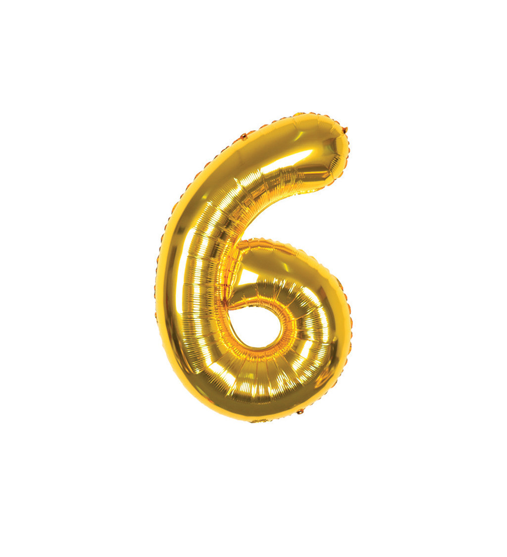 Fóliový balónek číslo 6 zlaté