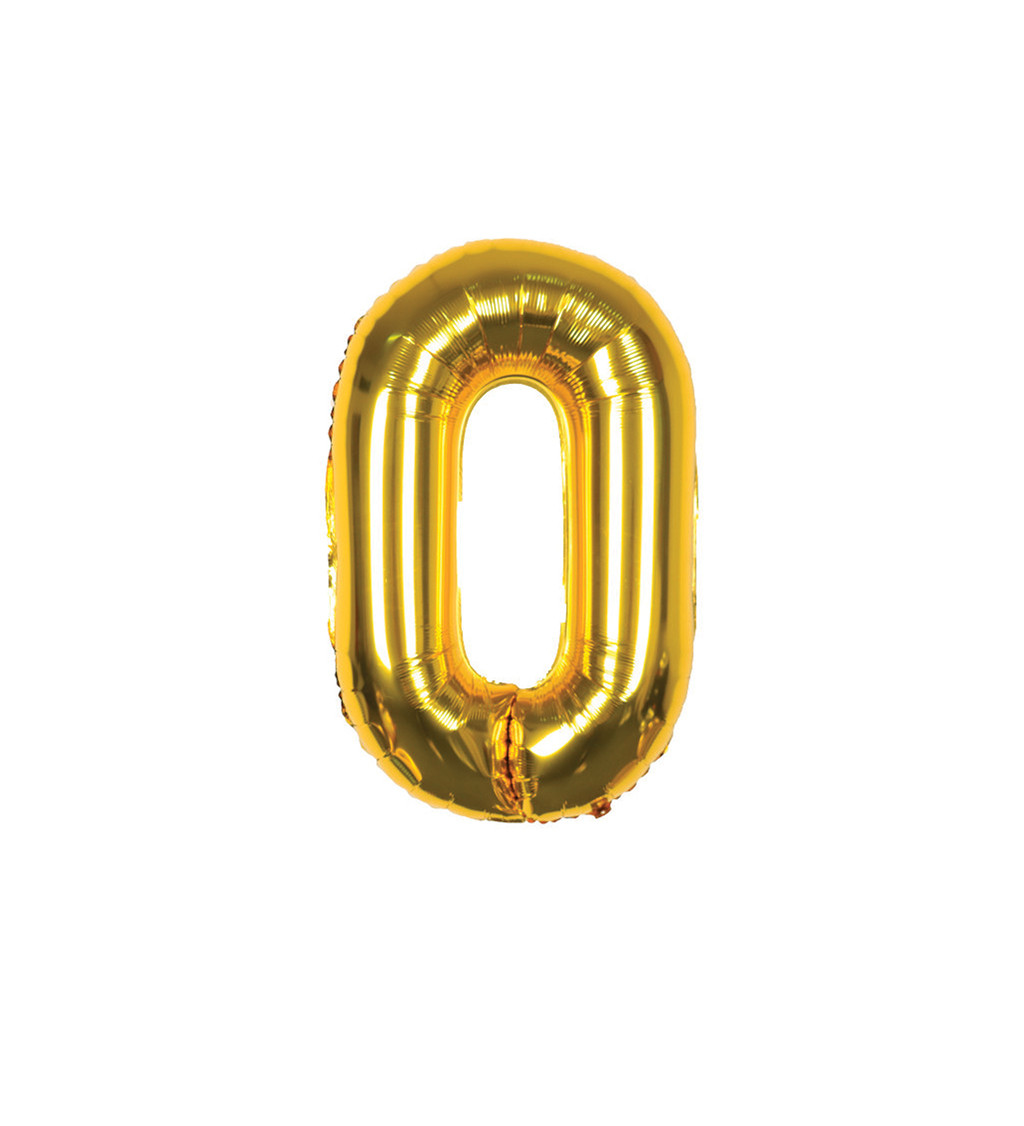Fóliový balónek číslo 0 zlaté