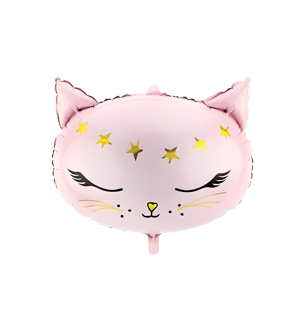 Fóliový balónek růžová kočka