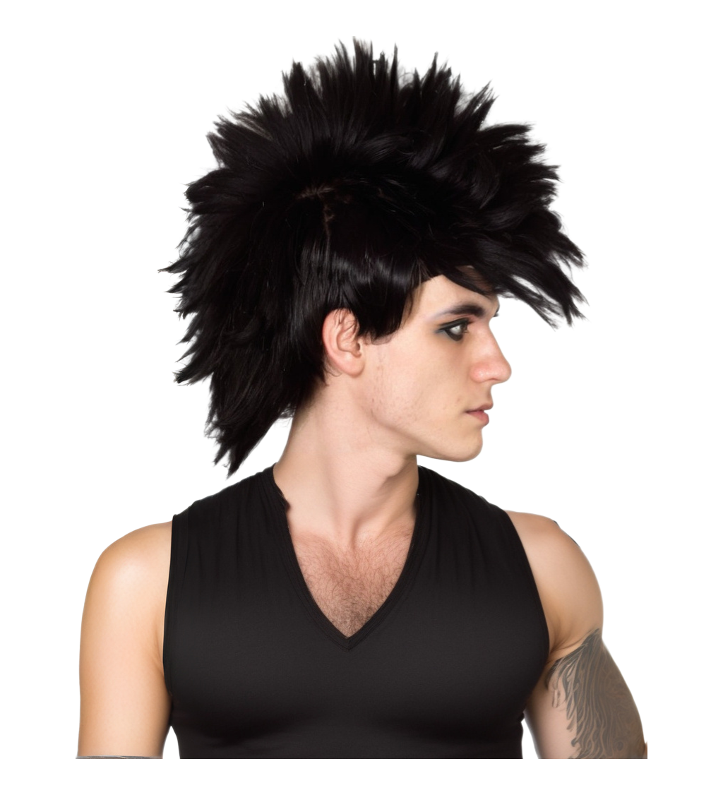 Pánská paruka punk černá