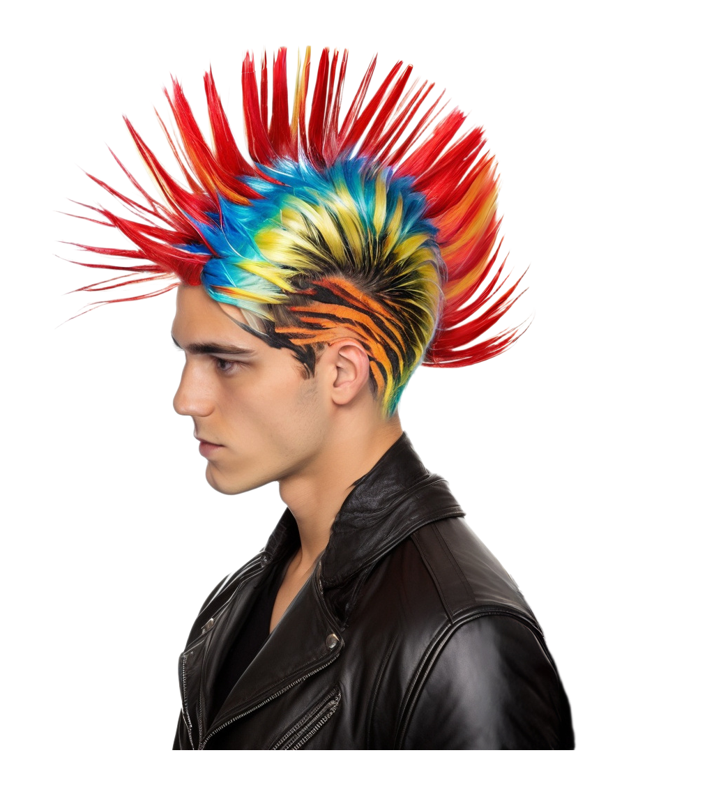 Pánská paruka punk barevná