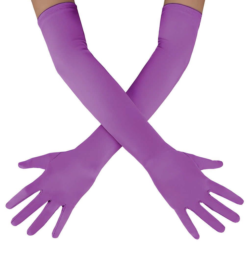 Dlouhé rukavice fialové