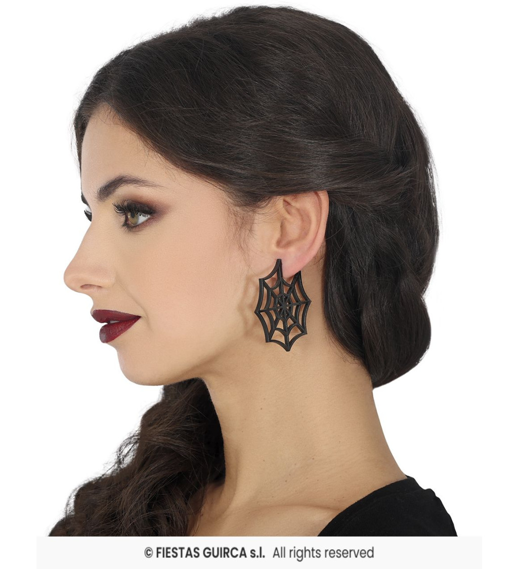 Naušnice černé pavučinky